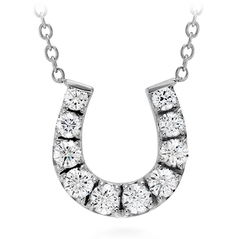 women's diamond drop necklaces-Hearts On Fire Diamond Horseshoe Necklace