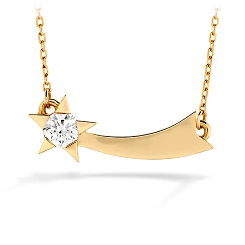 women's gold-plated necklaces-Hearts On Fire Illa Single Diamond Comet Necklace