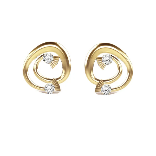 women's infinity stud earrings-Scottish Thistle Spiral Stud Earrings with Diamonds