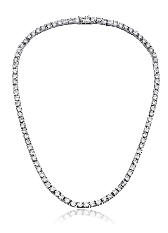 women's art deco necklaces-Emma Midi 3MM Tennis Necklace