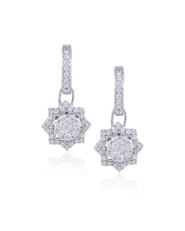 women's dangle earrings-Diamond Long Earrings