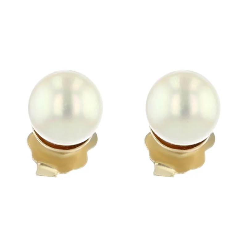 women's ear jackets-14K 6mm Cultured Pearl Stud Earrings