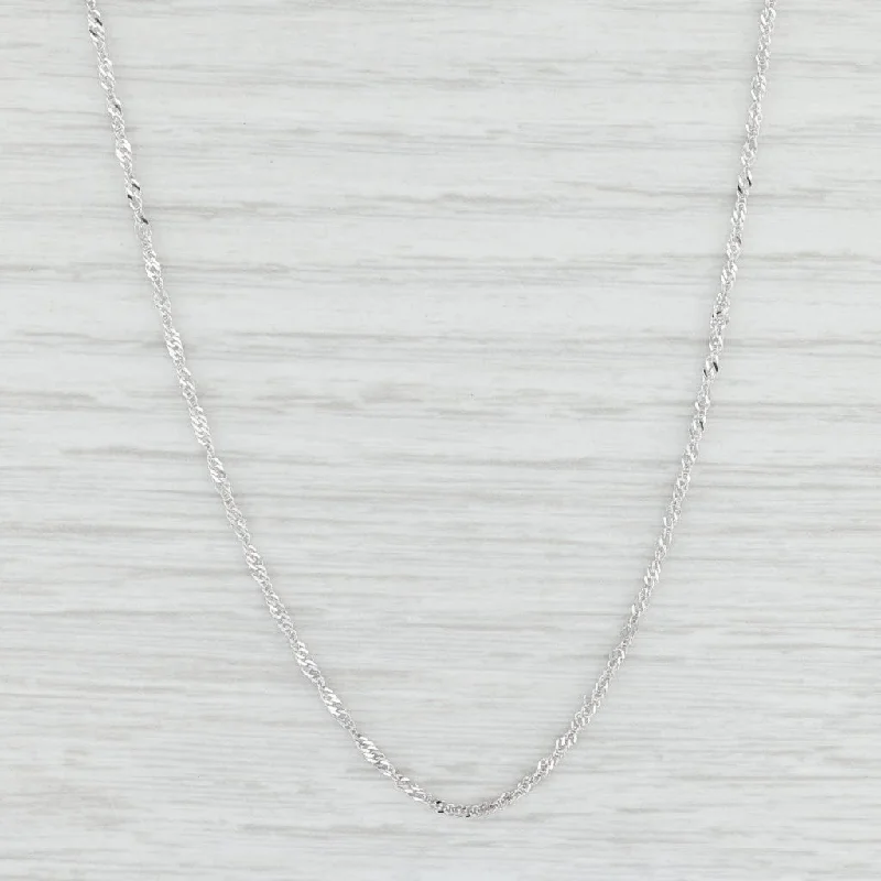 women's luxury gemstone necklaces-15.5" Singapore Chain Necklace 14k White Gold 1.4mm Italian