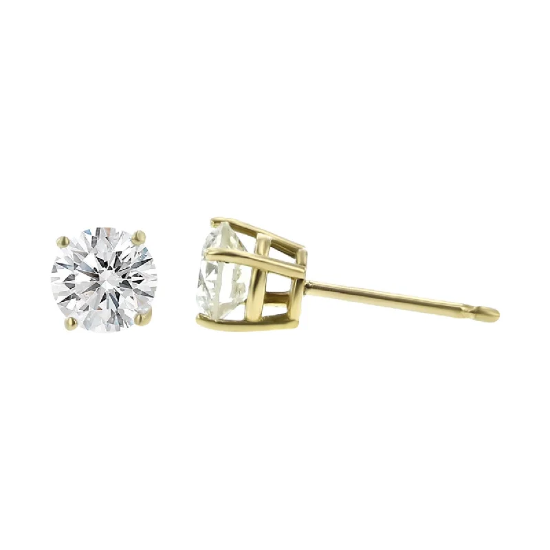 women's boho earrings-14K Yellow Gold Diamond Stud Earrings