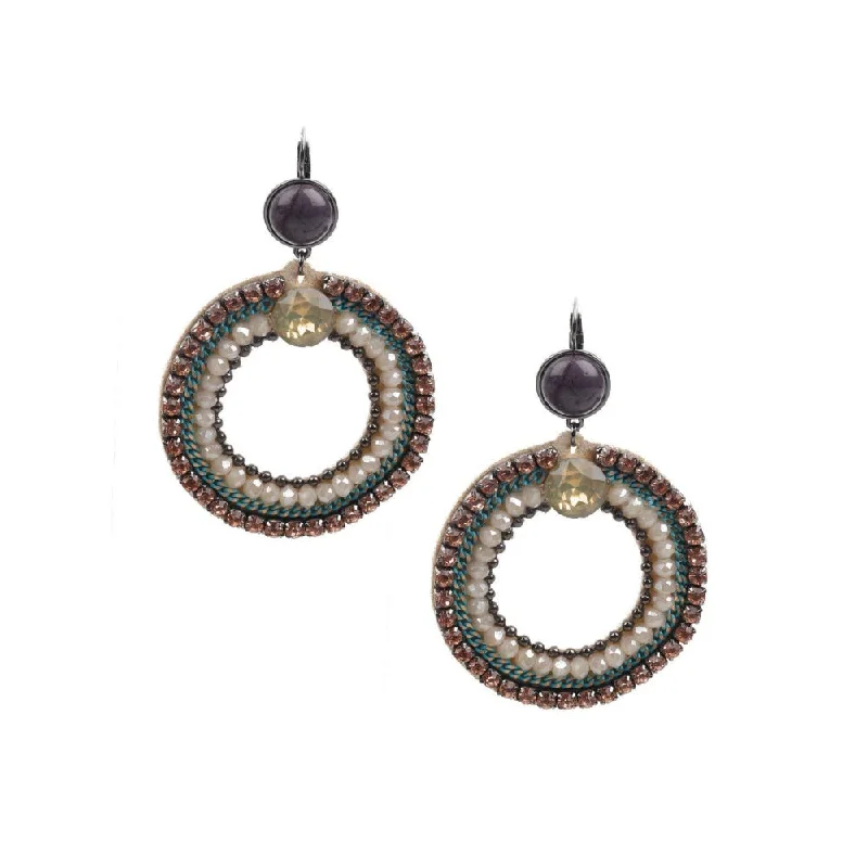 women's statement earrings-Odette Women Retro Multicolored Dangler Earrings