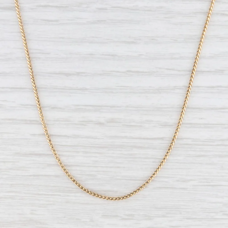 women's unique necklaces-28.5" Long Wheat Chain Necklace 14k Yellow Gold 1.4mm