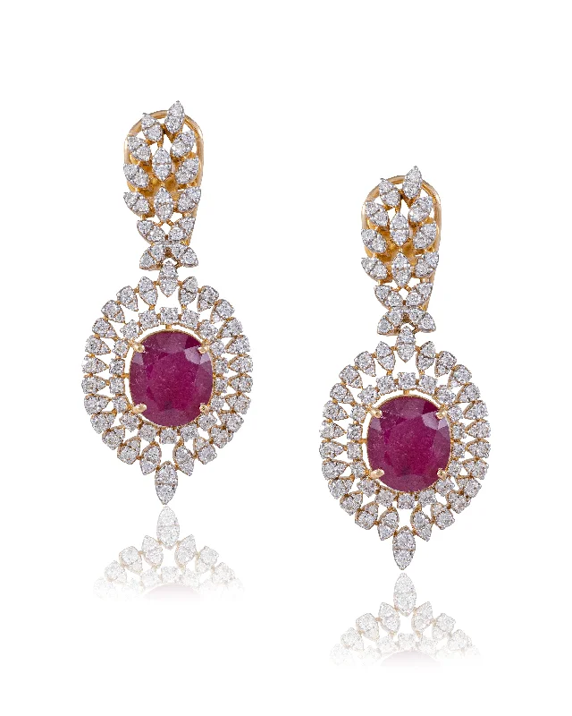 women's cubic zirconia earrings-Chaitali Diamond Long Earrings