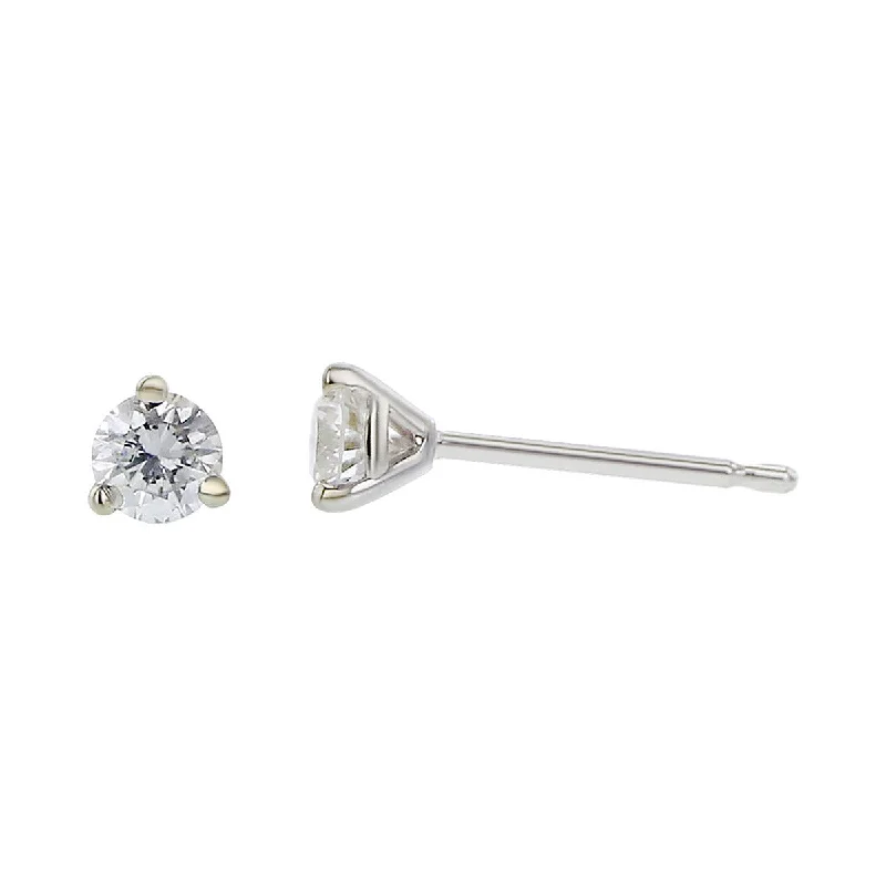 women's bold statement earrings-14K White Gold Brilliant Diamond Stud Earrings