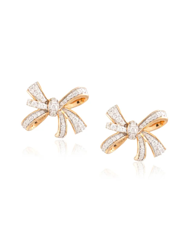 women's flower stud earrings-Diamond Long Earrings