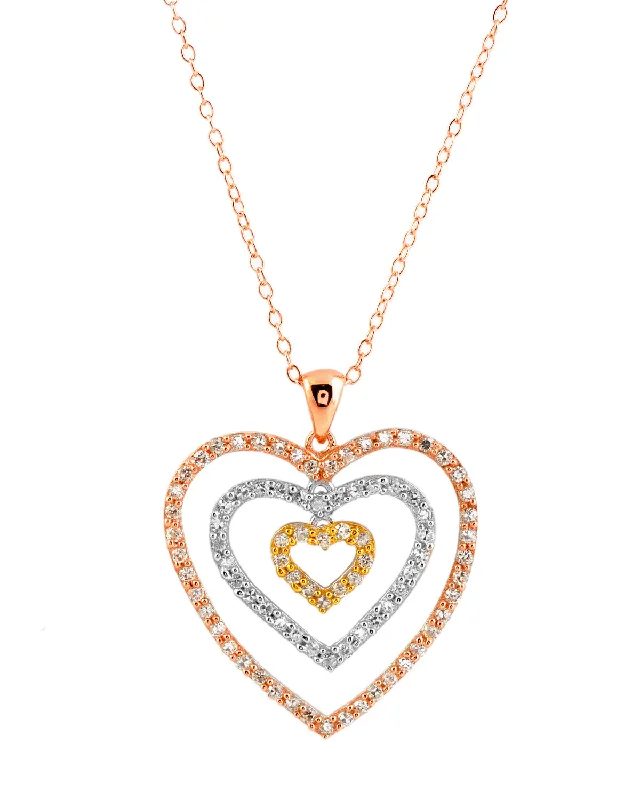 women's symbolic necklaces-Anne Outlined Heart Shape Drop Pendant Necklace