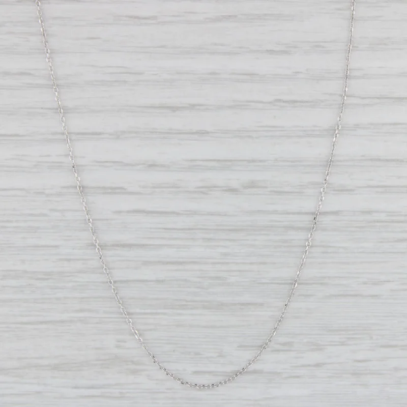 women's halo necklaces-17.75" Cable Chain Necklace 10k White Gold 0.6mm