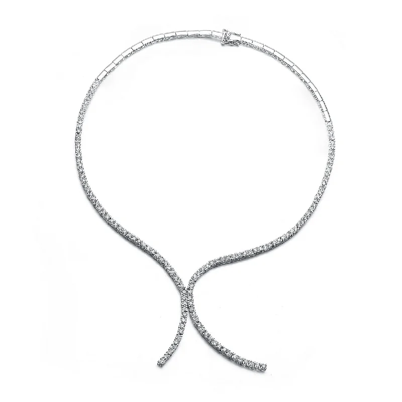 women's birthstone necklaces-Sylvie Tennis Tie Necklace