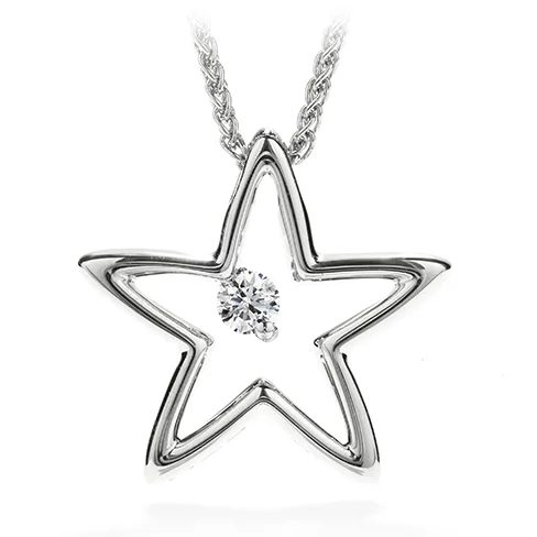 women's bridal necklaces-Hearts On Fire My 1st Star Pendant Necklace