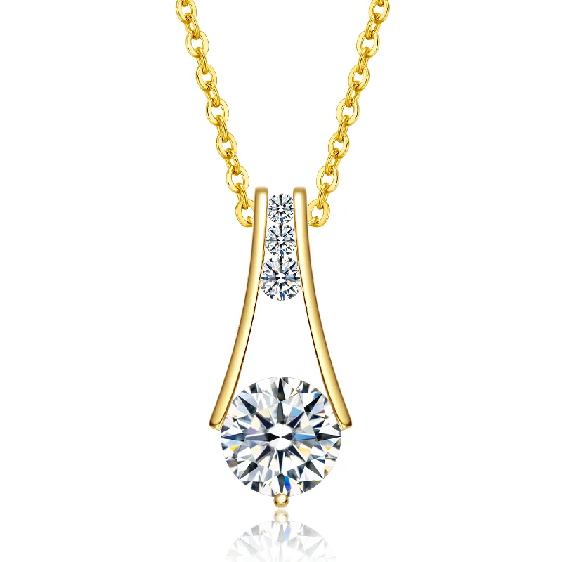 women's birthstone pendant necklaces-Eloise French Anniversary Moissanite Pendant Necklace