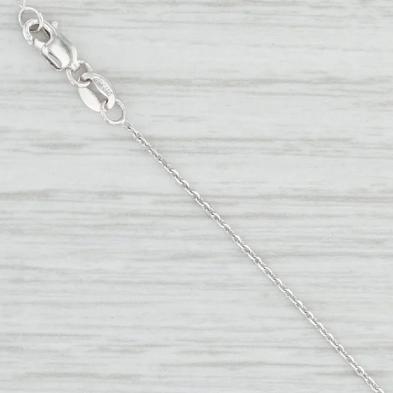 women's choker necklaces-18" Cable Chain Necklace 14k White Gold 0.6mm Lobster Clasp