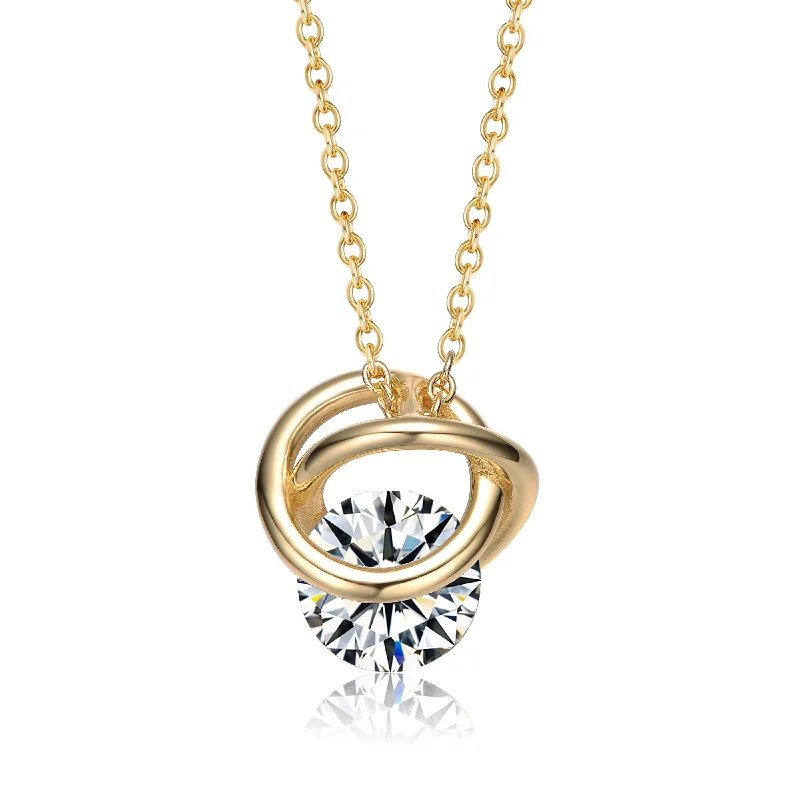 women's high-end necklaces-Théa Lab Created Moissanite Eternital Love Pendant Necklace