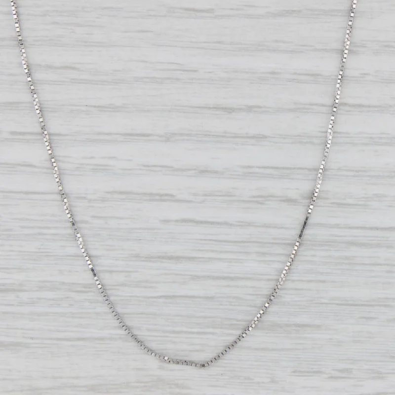 women's chic necklaces-16" 0.8mm Box Chain Necklace 14k White Gold Lobster Clasp