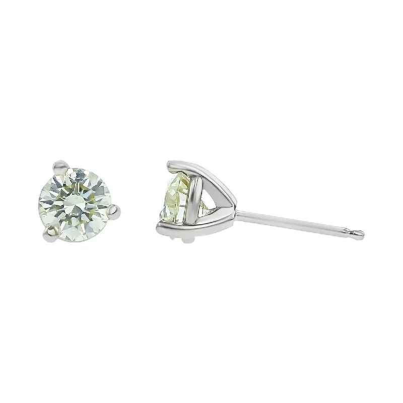 women's turquoise earrings-1.00-Carat Diamond Stud Earrings in 14K White Gold