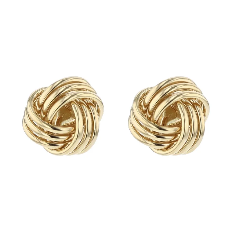 women's animal-themed earrings-14K Yellow Gold Love Knot Stud Earrings