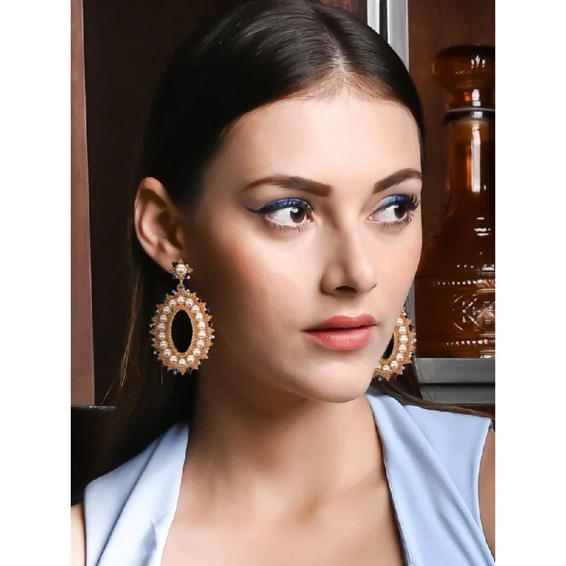 women's sapphire stud earrings-Odette Women Gold Metal Earrings