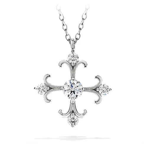 women's fashion necklaces-Hearts On Fire Fairy Tale Cross Pendant Necklace