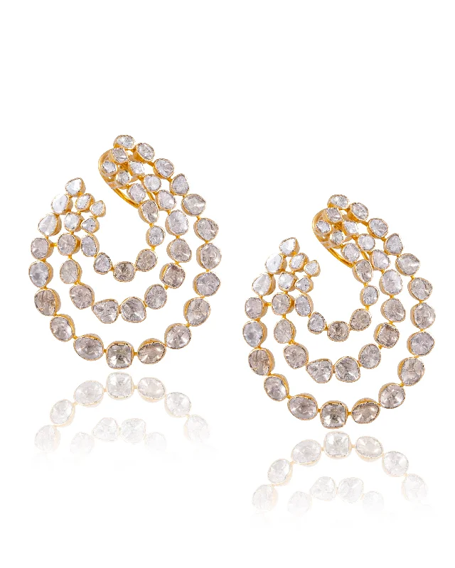 women's pearl earrings-Limsha Polki Earrings