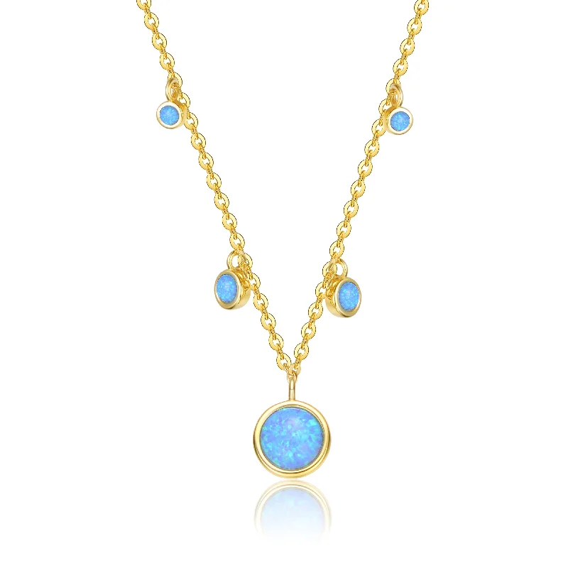 women's fine jewelry necklaces-Provence Opal Pendant Golden Necklace