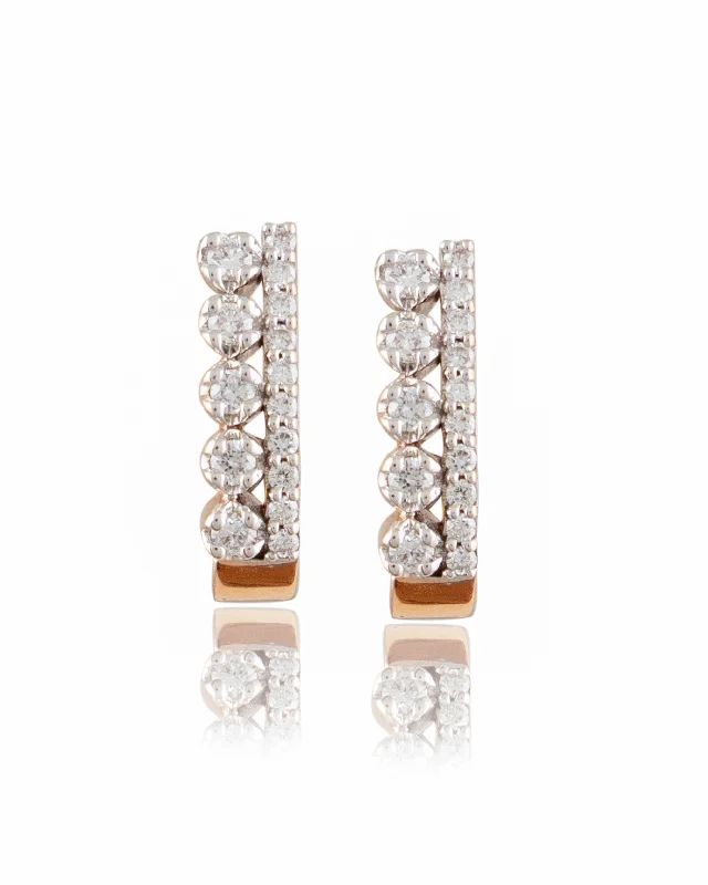 women's wedding stud earrings-Diamond Long Earrings