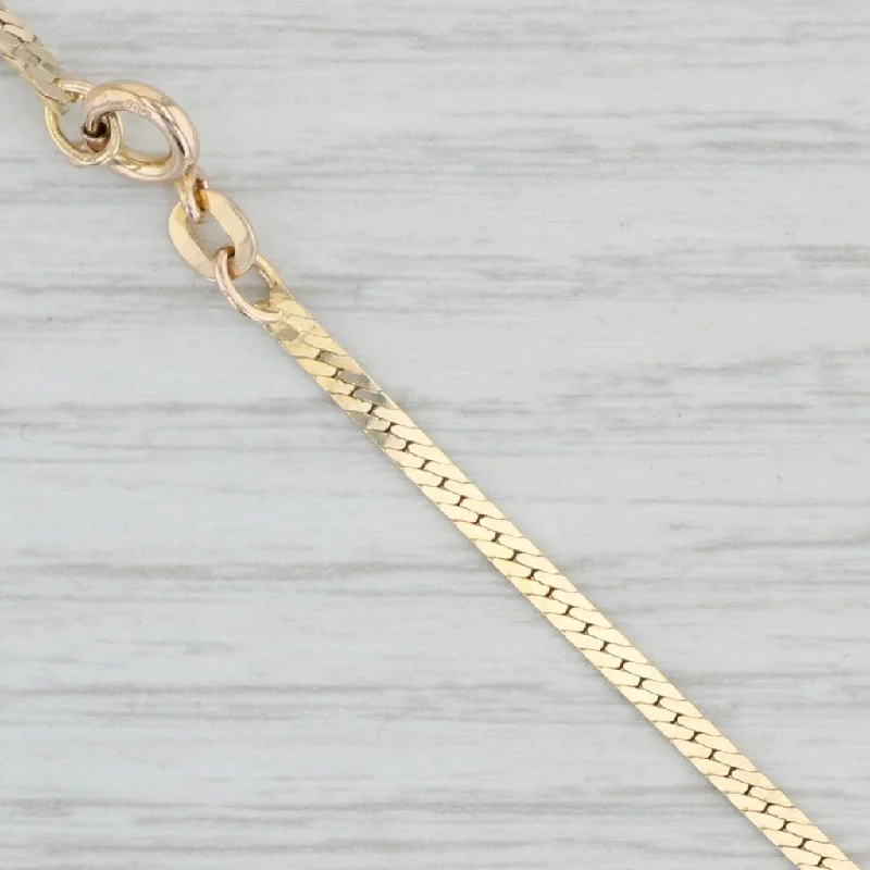 women's birthstone necklaces-24" 2mm Herringbone Chain Necklace 14k Yellow Gold Italian