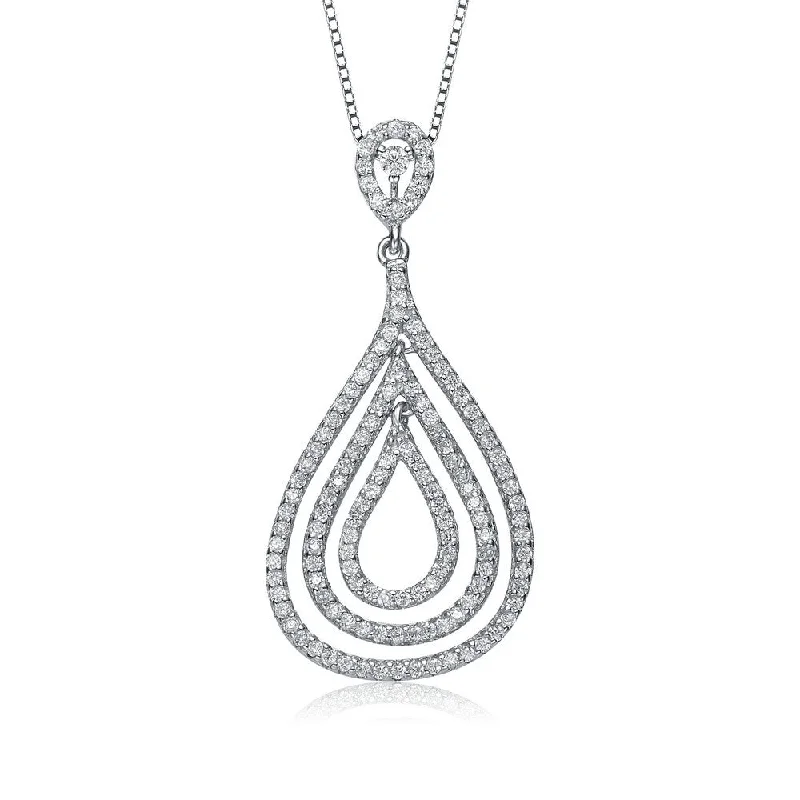 women's fine diamond necklaces-Constance Multi Halo Pendant Necklace