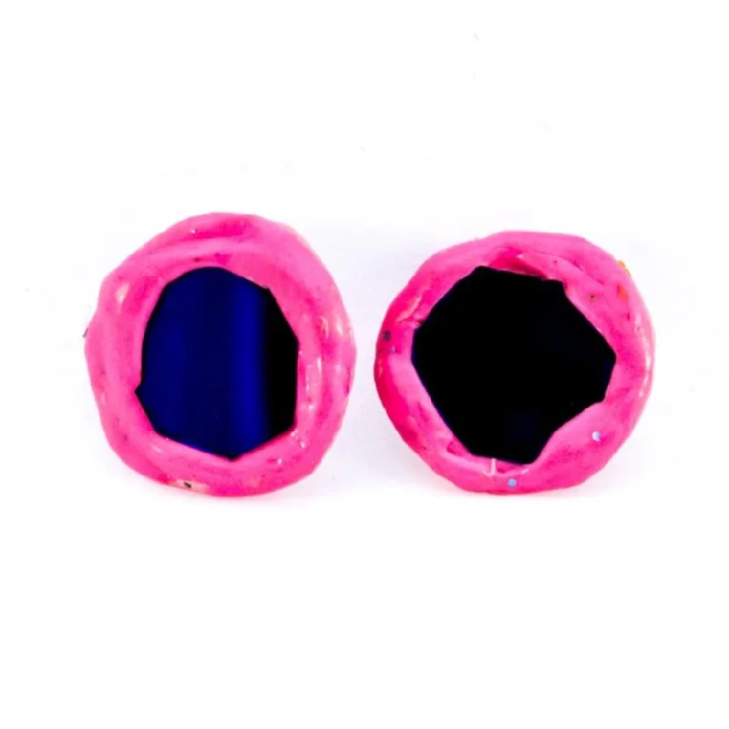 women's infinity stud earrings-PINK AND BLUE CIRCLE EARRINGS, 2006