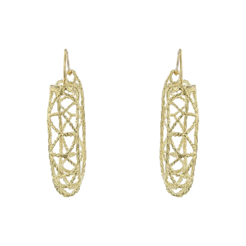 women's cubic zirconia earrings-14K Yellow Gold Wire Hoop Earrings