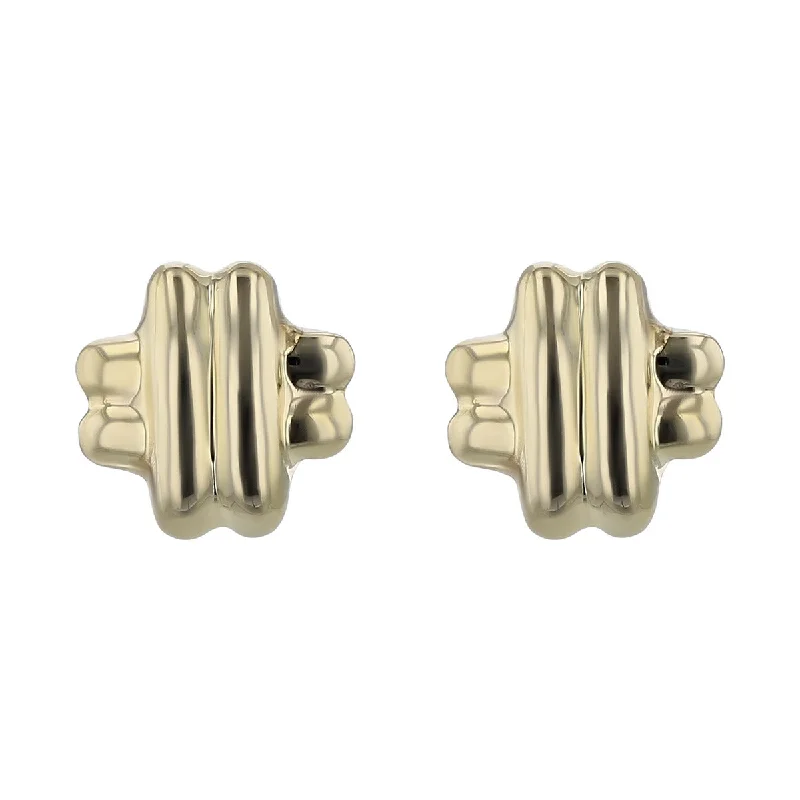 women's vintage earrings-14K Yellow Gold Crossover Stud Earrings