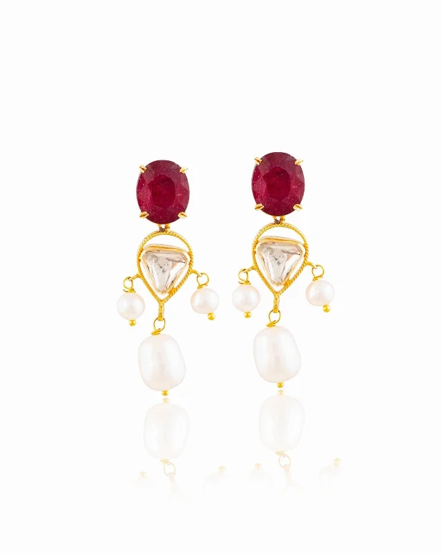 women's luxury stud earrings-Lipika Polki Long Earrings