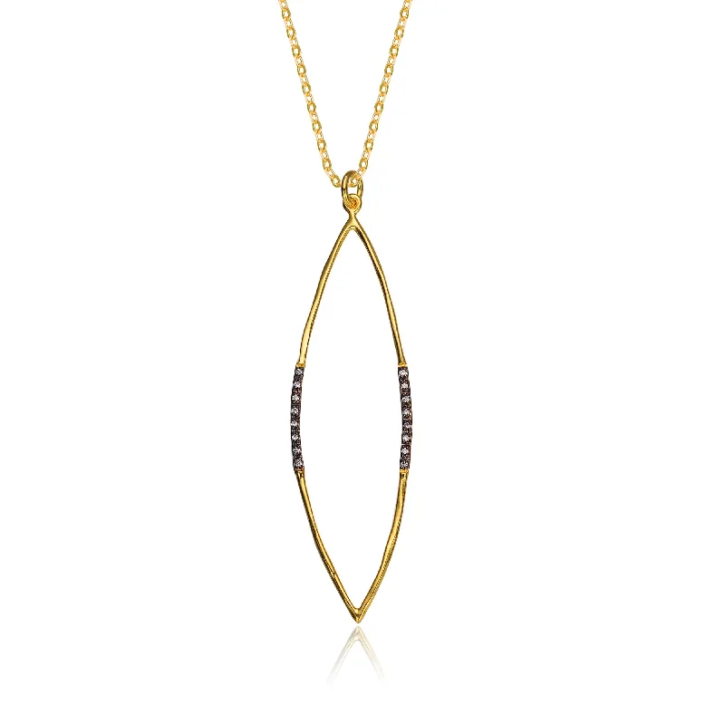 women's crystal necklaces-Vilette Minimalist Modern Long Loop Pendant Necklace