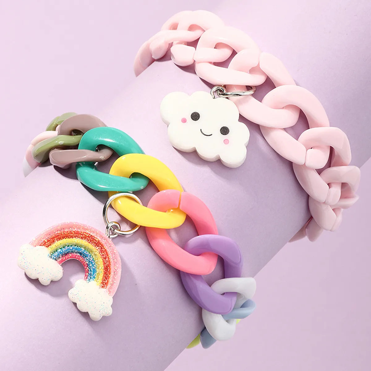 women's stretch bracelets-Rainbow Cloud Cute Bracelet