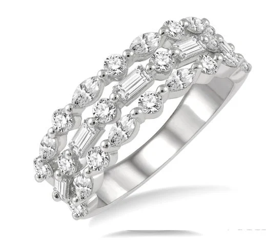 women's platinum engagement rings-Multi Band Diamond Ring