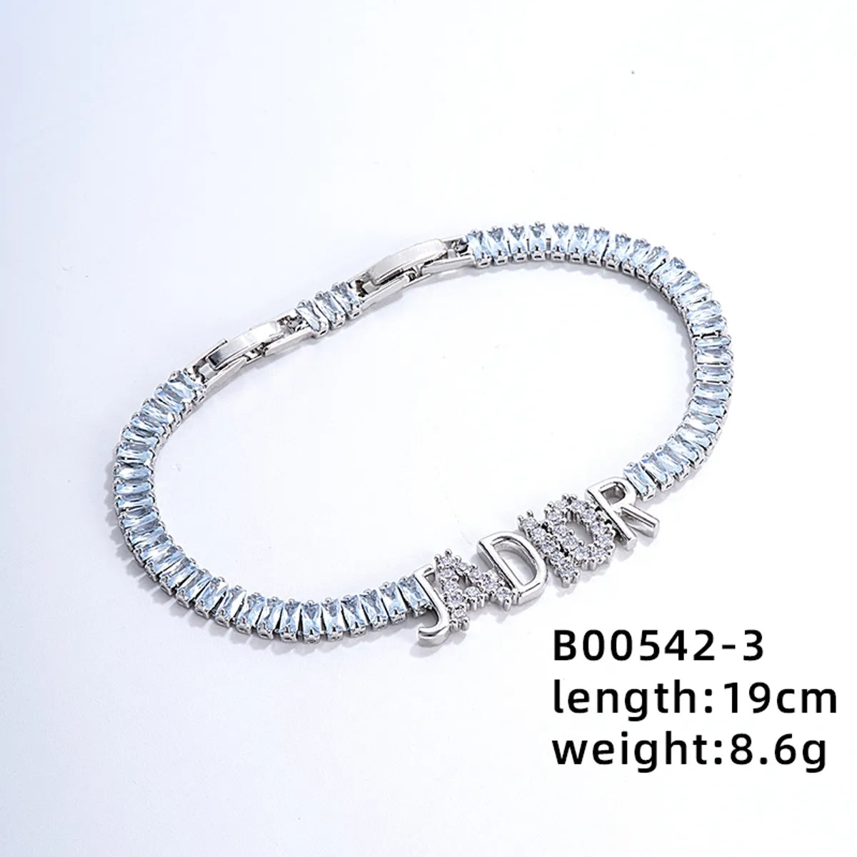 Silver Square Zircon Bracelet