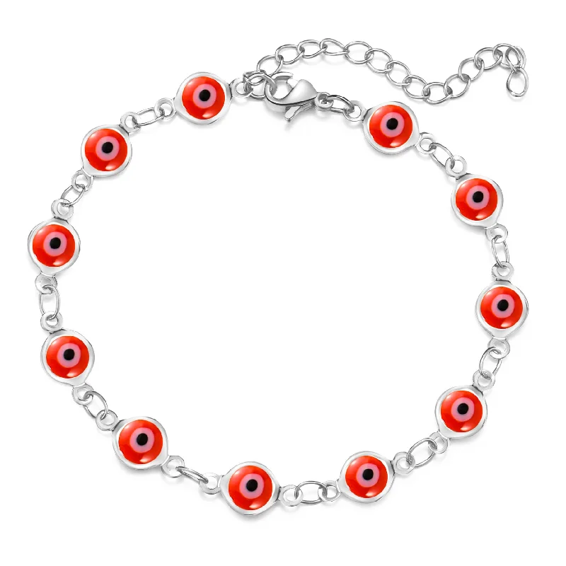 Silver Bottom Red Bracelet