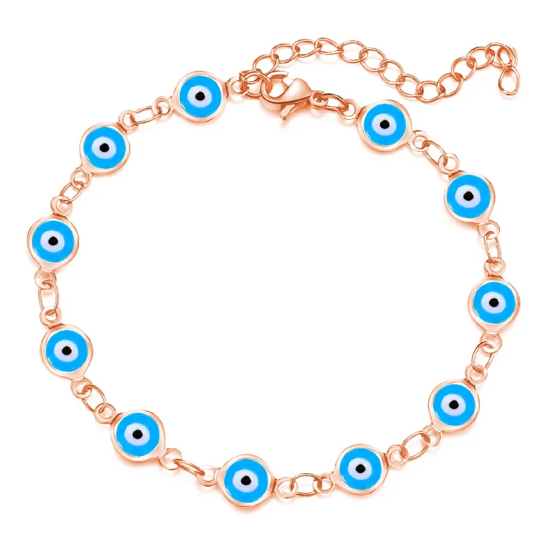 Rose Gold Light Blue Bracelet