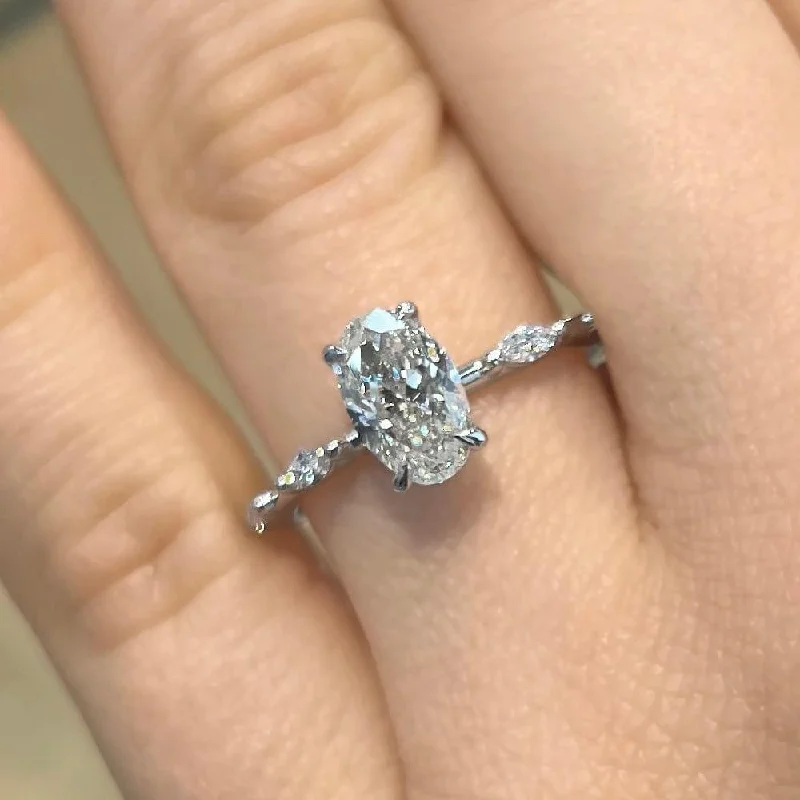 women's engagement rings with intricate designs-Elaine Shared Prong Lab Grown Diamond Engagement Ring