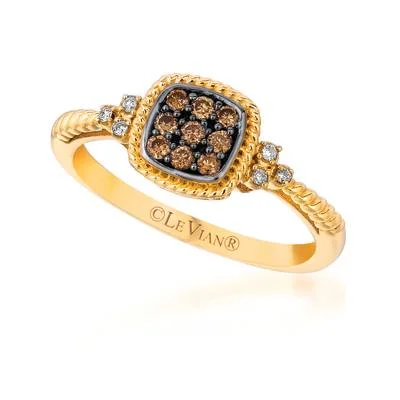 women's halo engagement rings-14K Honey Gold Chocolate Diamond Ring by LeVian