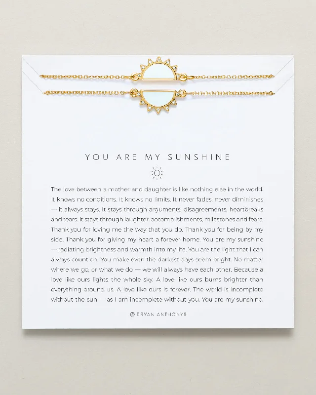 women's beaded bracelets-You Are My Sunshine Bracelet Set