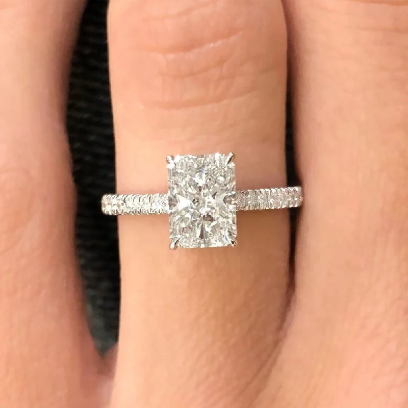 women's custom engagement rings-Chantria Cathedral Lab Grown Diamond Engagement Ring