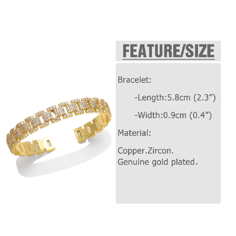 women's adjustable bracelets-1 Piece Retro Star Heart Shape Copper Plating Inlay Zircon Bangle