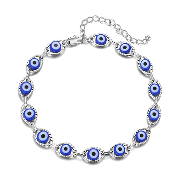 Silver Bottom Blue Bracelet