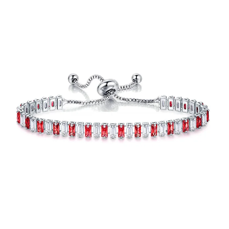 2.5 * 5mm Platinum Rectangular-White and Red