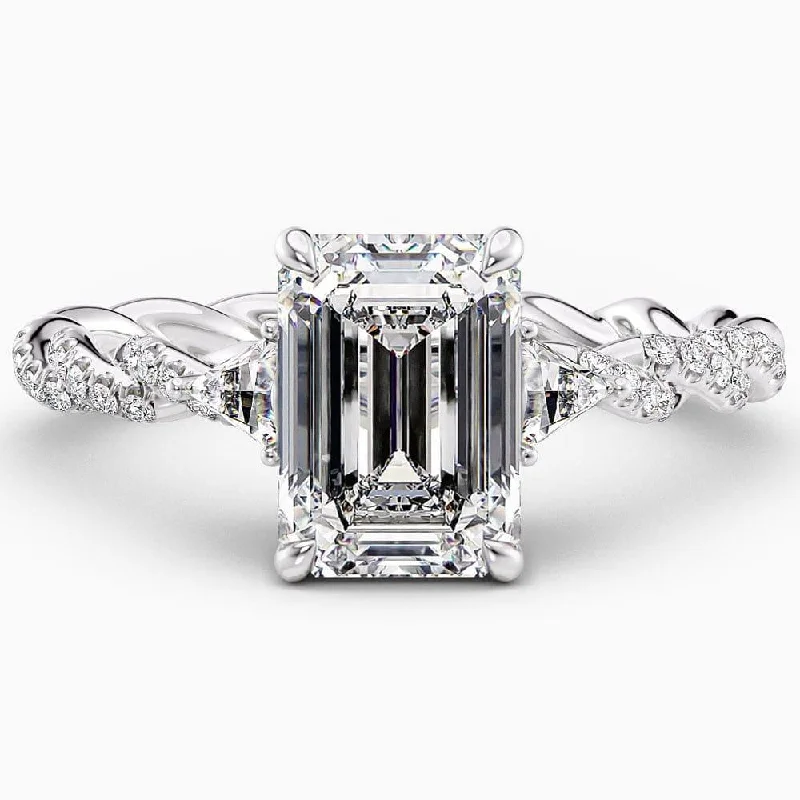 women's vintage-inspired engagement rings-1.90 Carat Emerald Cut Vintage Natural Diamond Engagement Ring GIA Certified