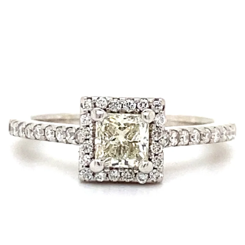 women's oval engagement rings-Estate Princess Cut Engagement Ring