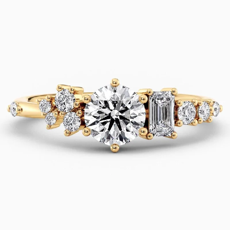 women's cushion cut diamond engagement rings-Candace Cluster Lab Grown Diamond Engagement Ring